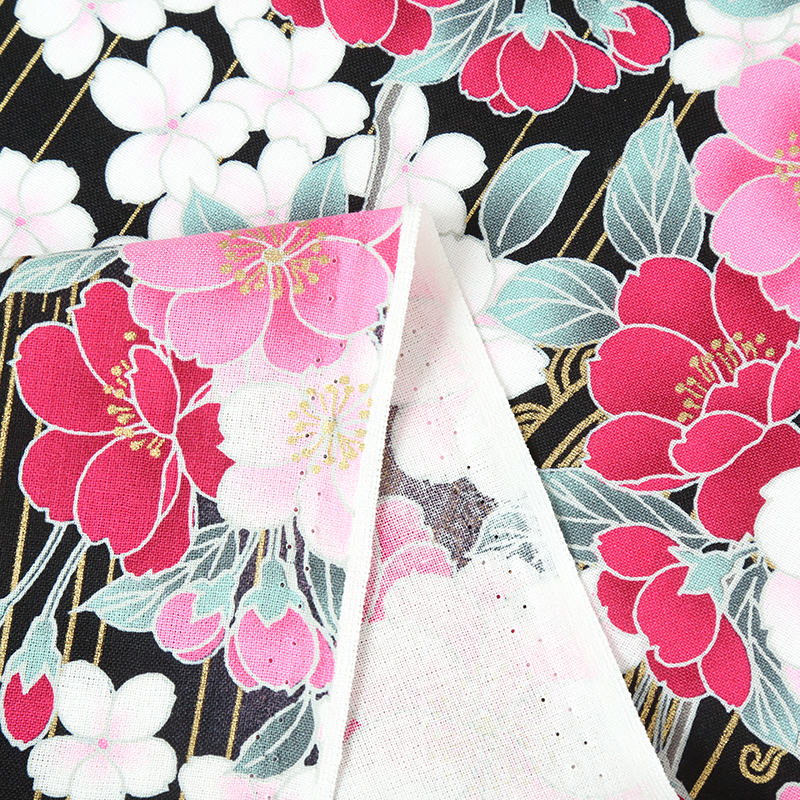 和柄シリーズ 2900-1 シーチング生地に桜が華やかに描かれています /  Cherry blossoms are gorgeously depicted on sheeting fabric.