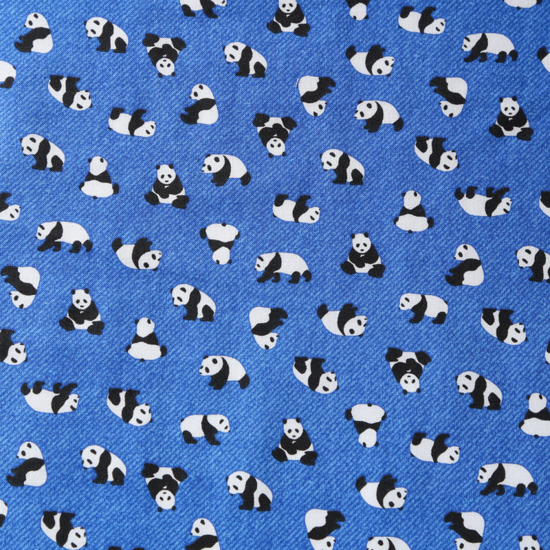 小花柄 8850-501 スケアー生地に小柄のパンダ(動物)が描かれています / Small floral pattern 8850-501 A  small panda (animal) is drawn on the scare fabric.
