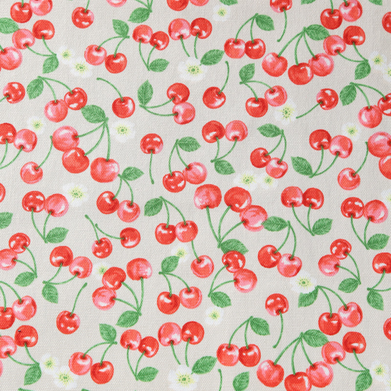果物柄 26800-18 オックス生地にさくらんぼ(果物)が描かれています / Fruit pattern 26800-18 Cherry  (fruit) is drawn on Ox fabric.