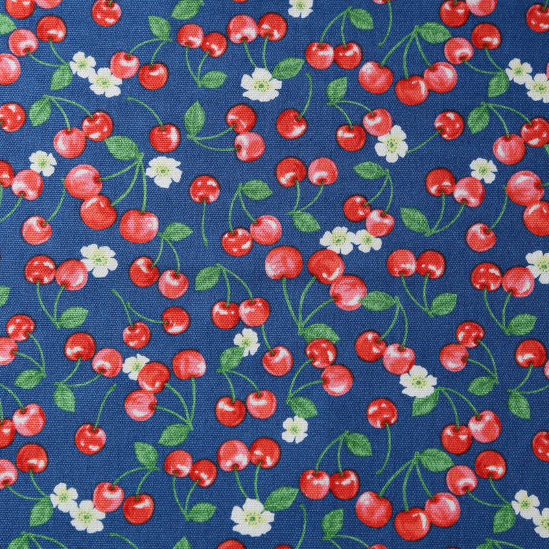 果物柄 26800-18 オックス生地にさくらんぼ(果物)が描かれています / Fruit pattern 26800-18 Cherry  (fruit) is drawn on Ox fabric.