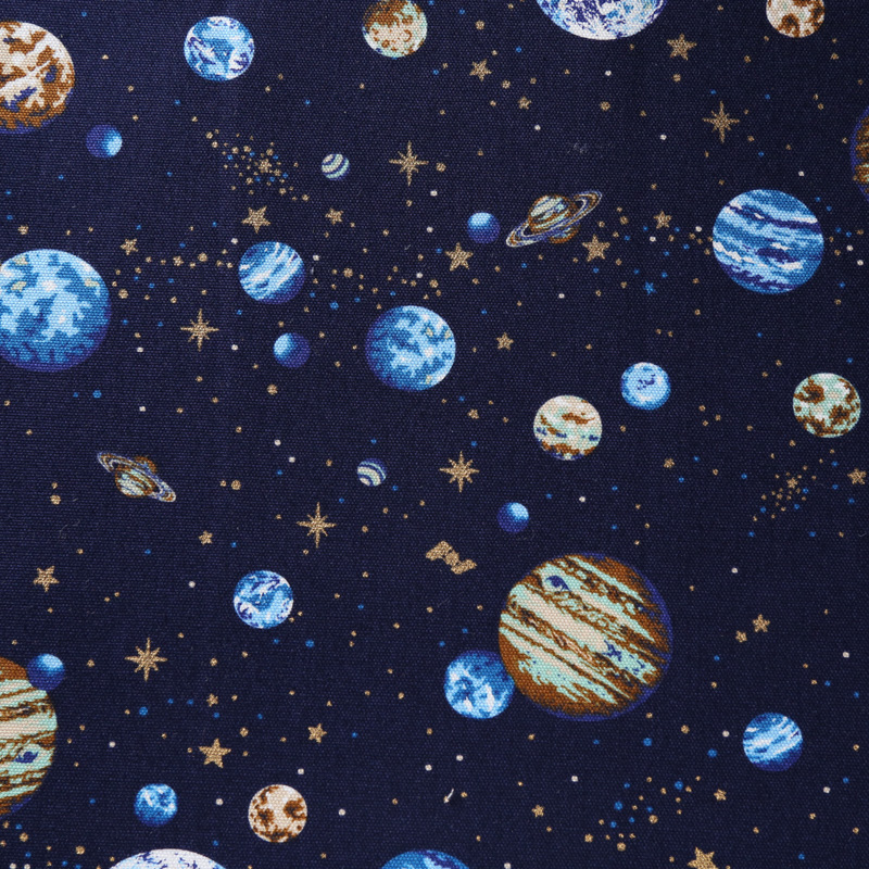 宇宙柄 15500-9 オックス生地に宇宙や惑星が描かれています / Space pattern 15500-9 Space and planets  are drawn on Ox fabric.