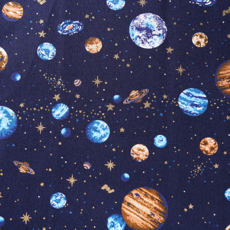 宇宙柄 15500-9 オックス生地に宇宙や惑星が描かれています / Space pattern 15500-9 Space and planets  are drawn on Ox fabric.