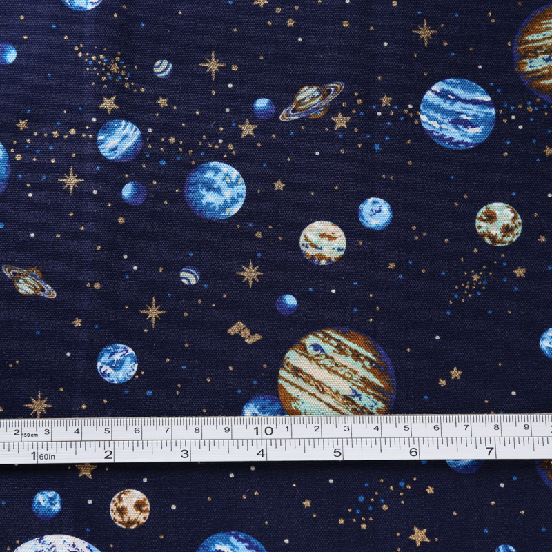 宇宙柄 15500-9 オックス生地に宇宙や惑星が描かれています / Space pattern 15500-9 Space and planets  are drawn on Ox fabric.