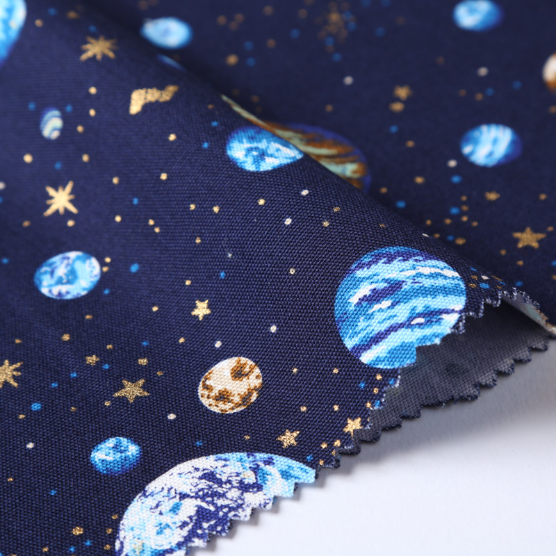 宇宙柄 15500-9 オックス生地に宇宙や惑星が描かれています / Space pattern 15500-9 Space and planets  are drawn on Ox fabric.